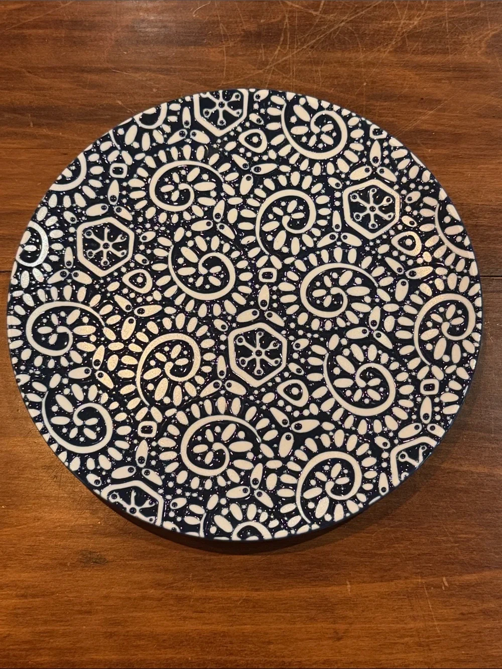 Crate&Barrel Delilah Blue White Salad Dessert Plate 8.5” Kate Spain 2010 Casual